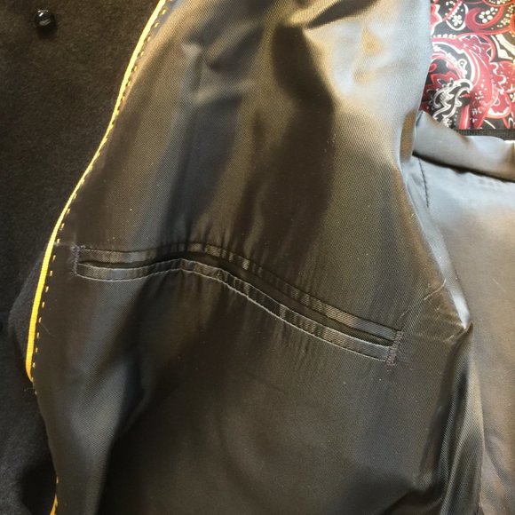 Alberto Nardoni Black Wool Blend Tuxedo Coat/Topcoat 48 NWT - Picture 4 of 8